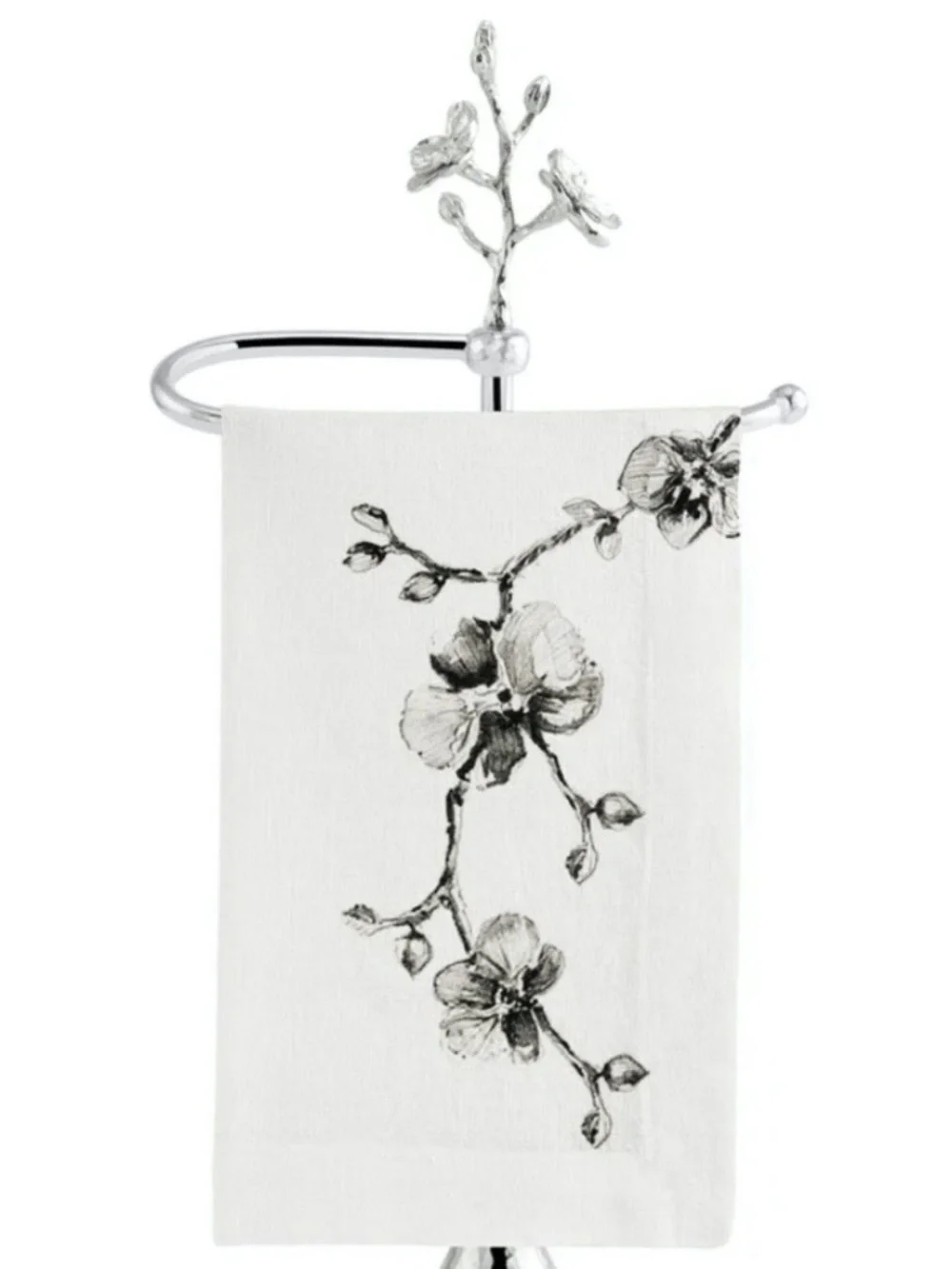 MICHAEL ARAM Hand / Fingertip TOWEL HOLDER STAND White Orchid Collection NEW